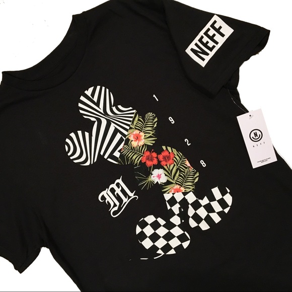 Neff X Disney Mickey Mouse Men’s Size XL Black 1928 Palm Tree T-Shirt